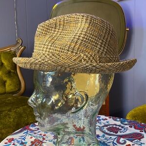 Vintage Men’s Wool Houndstooth Fedora